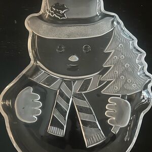 Mikasa Festive Snowman Glass Tray